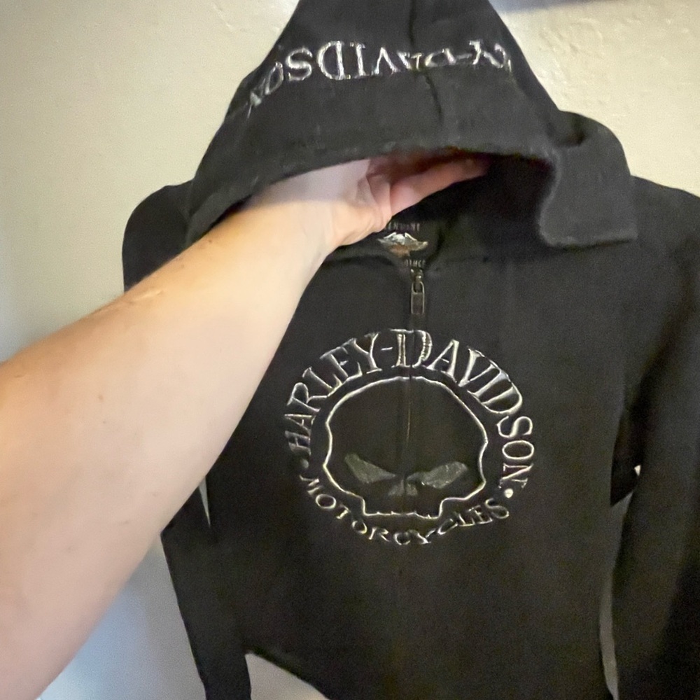 Harley-Davidson Black and Gray Willie G Skull Zip-Up Hoodie - Picture 11 of 15